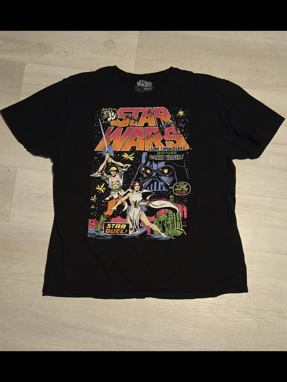 Star Wars Graphic T-Shirt with Multicolor Comic Print Vintage Inspired
